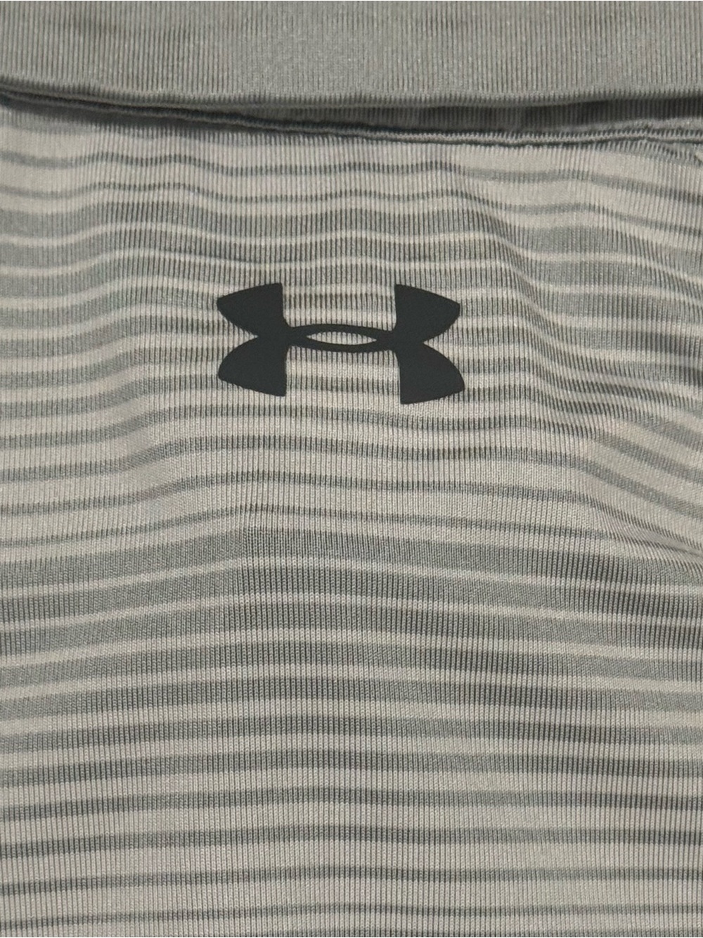 Under Armour Polo Shirt Mens XL Extra Large Gray Striped Heat Gear Loose Fit - Picture 10 of 10